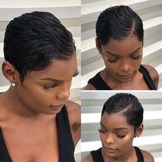 Wigs Hairstyles, Short Relaxed Hairstyles, Short Black Hair, Short Pixie Haircuts, Short Pixie Cut