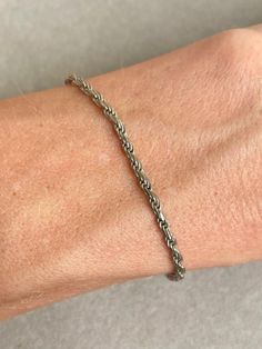 925 Italy Sterling Silver Rope Chain Bracelet  Measures 7" Unpolished Covington Ga, Silver Rope Chain, Rope Chain, Chain Link Bracelet, Sterling Silber, Link Bracelets, Chain Bracelet, Chain Link, Jewelry Bracelets