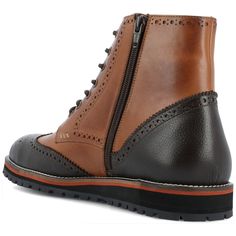 The Elijah boot by Thomas & Vine is crafted with authentic leather and wingtip details for an upscale look. A classic lace-up closure with brogue accents secures this well-made ankle-high style. The style is completed with a 6 mm Comfort Foam� footbed and a modern EVA outsole for a light and comfortable fit. Brown Goodyear Welted Lace-up Boots For Fall, Vintage Lace-up Boots With Brogue Detailing, Fall Lace-up Boots With Brogue Detailing And Round Toe, Fall Lace-up Brogue Boots With Round Toe, Fall Lace-up Boots With Brogue Detailing, Fall Lace-up Boots With Rubber Sole For Derby, Classic High-top Lace-up Boots, Brown Cap Toe Lace-up Boots With Brogue Detailing, Winter Lace-up Boots With Brogue Detailing