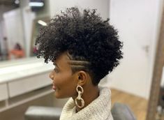 Shaved Sides Natural Hair, Natural Hair With Color, Micro Braids Human Hair, Tapered Haircut For Women, Hair With Color, Tapered Natural Hair Cut, Short Natural Haircuts, Short Hair Designs, Short Natural Curly Hair