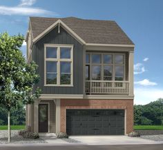 this is an artist's rendering of a two - story house with garages