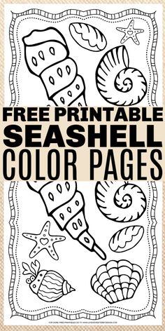 the free printable seashell color pages