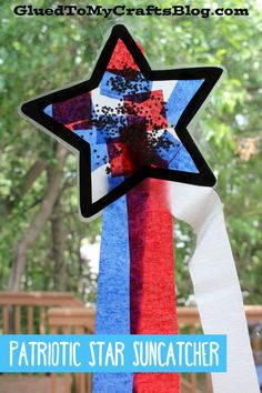 patriotic star suncather made out of construction paper