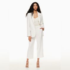 Questions? Leave A Comment Below! White Sleeveless Pantsuit For Night Out, White Wide-leg Pantsuit With Pockets, White Wide Leg Pantsuit With Pockets, White Ankle-length Pants For Party, Tailored White Pantsuit With Pockets, White Pantsuit With Pockets, Chic White Pants For Night Out, Tailored White Bottoms For Party, White Tailored Bottoms For Party