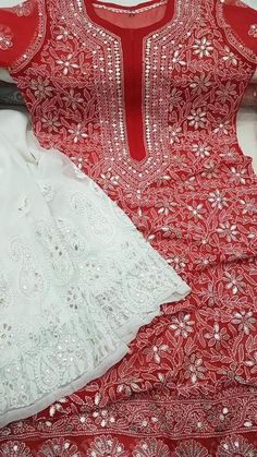 Description Material : Georgette Wash Care : Hand Washable Sleeves : 3/4 Sleeves Size : 40 to 44 Package Contains : Kurti , Sharara with inner Chikankari Salwar, Georgette Kurta, Gota Patti Work, Women Suits Wedding, Style Kurti, Chikankari Kurta, Kurta Sharara Set, Kurta Sharara, Lucknowi Chikankari