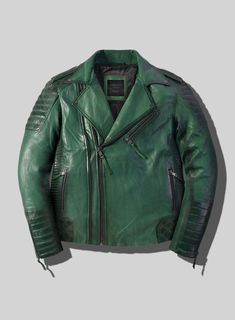 Are you planning to embrace a new look this season? Then why not consider our Outlaw Burnt Green Leather Jacket that will help you make a statement all on its own? Elevate your entire look with this elegantly designed leather jacket, which has the power to transform an otherwise mundane outfit.    Allow yourself to fall in love with this incredible leather piece and let it become a staple in your wardrobe.    Made Using Deep Waxed Pure Napa Sheep Skin Soft Leather.    Look Includes   Soft Burnt Green Leather  Antique Silver Zipper    You can change the trims during customization if required.    Made as per your measurements. Green Leather Outerwear For Fall, Green Leather Jacket For Streetwear, Green Leather Biker Jacket With Long Sleeves, Classic Green Leather Outerwear, Dark Green Leather Jacket, Chic Green Leather Outerwear, Fitted Green Leather Jacket, Luxury Green Leather Outerwear, Green Leather Jacket