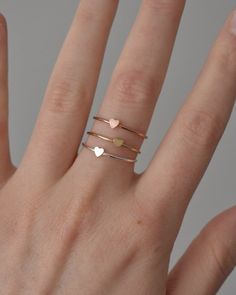 * Available in sterling silver, 14k gold-fill or 14k rose gold-fill * Lead & nickel free * Hypoallergenic, suitable for sensitive skin Rose Gold Heart Charm Ring As Gift, Rose Gold Rings With Heart Charm As Gift, Dainty Stackable Heart Ring, Dainty 14k Rose Gold Stackable Rings Gift, Everyday Stackable Rings For Valentine's Day, Stackable Rose Gold Heart Ring Fine Jewelry, 14k Gold Filled Rose Gold Stackable Rings For Anniversary, Heart-shaped Rose Gold Stackable Rings As Gift, Rose Gold Stackable Heart Ring In Fine Jewelry Style