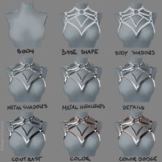 the different types of bras are shown in this image, and there is also an explanation