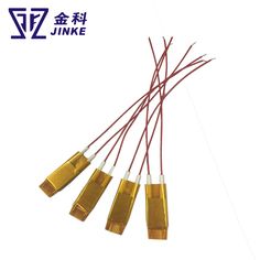 four different types of copper wires with red ends and white ends, on a white background