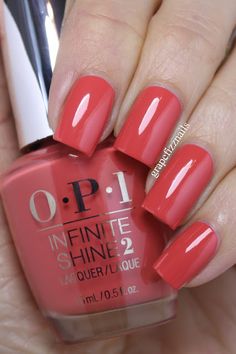 PRESS SAMPLES Hiya Dolls! I am so excited to show you the gorgeous new OPI Infinite Shine Spring 2016 Collection.  I am so impressed with the Infinite Shine polishes, this line feels so luxurious.  Al New Opi Colors, Gels Nail, Opi Colors, Nagellack Trends, Red Nail Polish