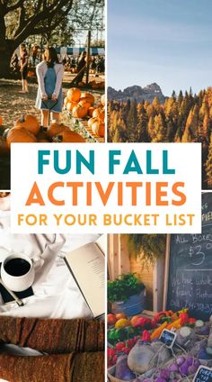 a collage of fall activities for your bucket list