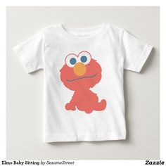 Elmo Baby Sitting Tee Shirts  #cute #elmo #shirt #SesameStreet Elmo 1st Birthday Shirt, Elmo Party Shirts 1st Birthdays, Elmo Onesie, Elmo Birthday Party Shirts, Elmo Abby Shirt, Elmo Face, Elmo Shirt, Baby Elmo, Elmo Sesame Street