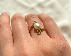 CORAL Gold Pearl Ring Gold Pearl Engagement Ring Organic | Etsy Unique White Pearl Ring, Handmade White Pearl Ring Fine Jewelry, Elegant Handmade White Pearl Ring, Handmade Yellow Gold Open Pearl Ring, Unique 14k Gold Pearl Wedding Ring, Adjustable Gold Pearl Ring, Unusual Rings Pearl, 14k Gold Pearl Ring For Wedding, Fine Jewelry, Elegant Gold-plated Pearl Ring For Formal Occasions