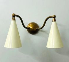 Inspired Design Double Sconce Mid Century Modern Brass Wall Lamp Brass Kitchen Wall Light, Antiqued Brass Sconces, Brass Bath Sconces, Wall Scone Brass, Bold And Brass, Brass Wall Light Kitchen, Kitchen Brass Wall Light, Eclectic Bathroom Wall Light Fixtures, Twin Wall Lights