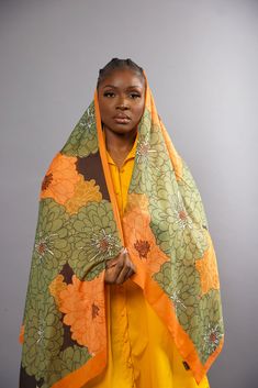 Women scarf Orange One Size Scarves, One Size Multicolor Dupatta, Multicolor Shawl-style Headscarf, Multicolor One Size Fits All Dupatta, Silk Scarf With Floral Print, Bohemian Sheer Dupatta Shawl, Vintage Shawl Scarf, Multicolor Dupatta, Large Scarf