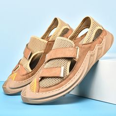 Color: Other,Black,Grey Closure Type: Velcro Feature: Toe-Protected,Slip Resistant Size: US 10.5,US 8,US 9,US 10,US 7.5,US 8.5,US 6.5 Shoes Type: Outdoor Sandals,Sport Sandals,Dress Sandals,Beach Sandals Toe Type: Closed Toe Upper Material: Mesh,Cowhide Outsole Material: Rubber Sandals Beach, Outdoor Sandals, Outdoor Summer, Summer Sports, Sport Sandals, Sand Color, Beach Sandals, Dress Sandals, Mary Jane Sneaker