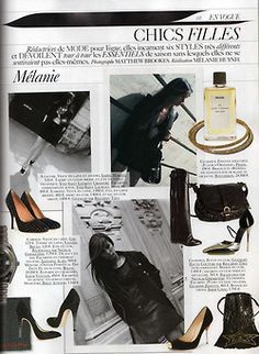 an advertisement for the perfume brand's new women's collection, featuring high heeled shoes and accessories