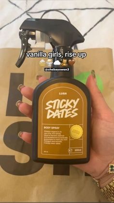 Sticky Dates Lush Spray, Sticky Dates Lush, Body Smell Good Hacks, Lush Body Spray, Sticky Dates, Beauty Routine Tips