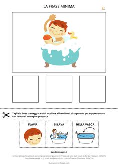 an activity sheet for children to learn how to wash their hands in the bathtub