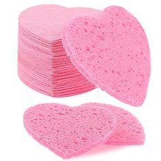 PRICES MAY VARY. 【Package Contains】You will receive 60 pieces of pink heart shaped compressed sponges, super economical if you use one every week, one pack will last you all year. Each heart sponges for face size is about 6cm/2.36inch. These facial sponges fit in the palm of your hand comfortably and are easy to hold and operate. Also great to carry while you traveling and on the go! Enough to meet your daily use and sharing needs. 【Safe Material】The heart facial sponge is made of high-quality n Pink Facial, Face Sponge, Daily Face Wash, Natural Sponge, Facial Sponges, Makeup Removal, Heart Face, Facial Cleansers, Sponge Cleaning