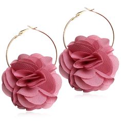 PRICES MAY VARY. 🌹PERFECT DESIGN OF THE PETAL EARRINGS🌹: Every female is a unique rose in our planet. Maybe you are normal in the crowd, but you are the unique one in your mother, daughter, son, sister, friends or husband’s heart. So why not create your own style with this pair of elegant rose petal earrings? It is a pair of ''must buy'' earrings to show your own charm and unique characters 💗THE ROSE LANGUAGE OF DIFFERENT COLOR💗: (pink): love and romance. (black): honest, kind. (orange): fri Flower Statement Earrings, Women Vacation, Vacation Wedding, Unique Roses, Chiffon Floral, Buy Earrings, Handmade Charms, Bohemian Earrings, Earrings Long