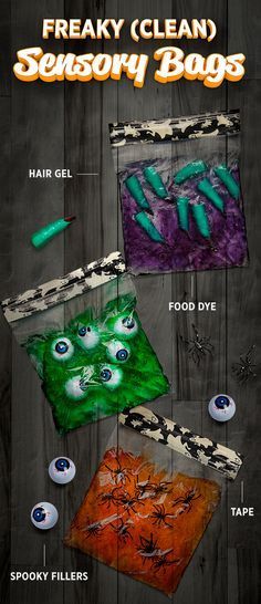 the instructions for how to make creepy bags