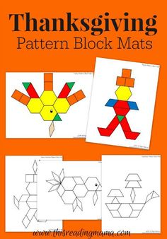 thanksgiving pattern block mats for kids to make