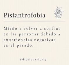 an advertisement for pistantofobia in spanish, with the caption'medio a volver a confiar en las personas del pe