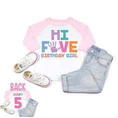 a shirt that says birthday girl with jeans and sneakers