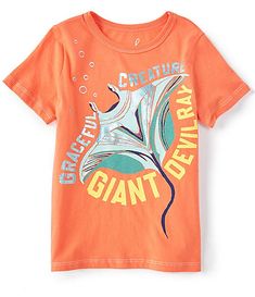 Boys' Tee Shirts | Dillard's Pre-shrunk Orange Graphic Tee, Orange Graphic Tee With Graphic Print, Orange Graphic Tee Shirt, Kids Shirts Boys, Nature Designs, Nike Polo, Boys Graphic Tee, Nature Design, Dillard's