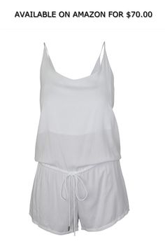 MIKOH Womens La Jolla Romper Foam 3 ◆ AVAILABLE ON AMAZON FOR: $70.00 ◆ This romper features a scoop neckline, thin straps, and tie waist. Unlined. Formal Jumpsuit