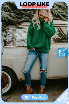 Women’s Thick Knit Oversize Turtle Neck Pullover Sweater Gorgeous Images, Cozy Winter Fashion, Summer Trends Outfits, Summer Attire, Sweaters Oversized, Pullover Sweater, Pullover Sweaters, Sleeve Styles, Fall Outfits