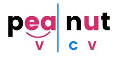 the logo for ped nut vcc is shown in pink and blue letters on a white background