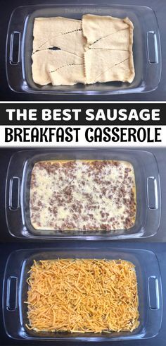 the best sausage breakfast casserole recipe is made with bread, cheese and ground beef