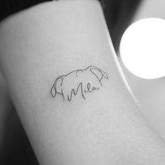 minimal memorial dog tattoo Tattoos For Pitbulls, Dog Ears And Name Tattoo, Lab Dog Ear Tattoo, Staffy Dog Ears Tattoo, Minimal Dog Tattoo Pitbull, Tattoo Ideas For Dog Owners, Dog Teeth Tattoo Outline, First Dog Tattoo, Dog Owner Tattoo Ideas