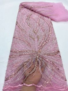 This high quality Fabric is measured in 5 Yards With Embroidered Beading and Sequin. It is soft, very delicate and beautiful. This high Quality Fabric is made with Fashion embroidered rhinestones can be used in making party wedding dresses, skirts, shawls, scarves and other other fashion apparels as you would like. Size : Length : 5 yards (180 inch). Width: 50 inch (Please allow slight deviation for the measurement data ,±1 inch) Material: 100% Polyester, Tulle Lace Fabric, Eco-Friendly embroide Wedding Dress For Women, African Gold, Beads Fabric, Beading Netting, Beaded Lace Fabric, Nigerian Lace, Banquet Dresses, Beaded Tulle, African Lace