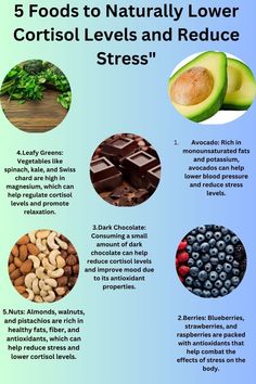 Discover these 5 foods that can help reduce cortisol, the stress hormone, naturally. Include these in your diet for better stress management and overall health#CortisolDiet #StressManagement #HowToLowerCortisolLevels #HealthyEating #CortisolReductionDiet #Cortisol #CortisolBelly #CortisolReduction High Cortisol Foods, Food For Cortisol, Cortisol Reducing Breakfast, Best Workouts For High Cortisol, Foods To Eat To Lower Cortisol, Natural Ways To Reduce Cortisol, Vitamins To Lower Cortisol