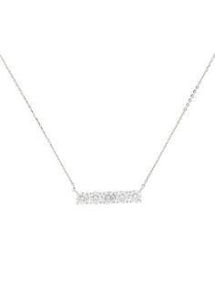 Rhodium-Plated 14K White GoldIncludes Tag Bar Pendant Necklace, Diamond Bar, Bar Pendant, Rhodium Plated, Lab Grown Diamonds, Jewelry Necklace Pendant, Jewelry Necklaces, Plating, Pendant Necklace