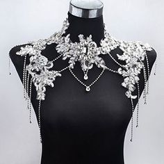 Tassel Lace, Rhinestone Bridal, Shoulder Chain, Fantasy Dress, Fantasy Jewelry, Fantasy Clothing, Fantasy Fashion