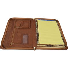 The Deluxe Letter Pad is the perfect tool for business professionals looking to stay organized in their meetings. With a zippered closure and multiple pen slots, this pad offers both functionality and convenience. It also features ample storage room for all your important documents. Stay prepared and polished with the Deluxe Letter Pad. Measurements: 14" (L) x 10¾" (H) x 1¼" (D) Zippered closure Front exterior zippered pocket Interior zippered pocket Rear exterior zippered pocket Dedicated pen s