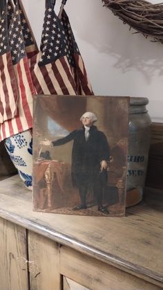 Handmade Primitive Colonial Reproduction George Washington Lansdown Print On Canvas Board, 5x7, 8x10 or 11x14 Country, Americana, Wall, Table or Shelf Decor. Isn't this an awesome portrait of the father of our country?!?! It's called Lansdown after the owner of the original portrait. I just Love it! This great piece comes in three sizes. 5x7 is wonderful as a shelf leaner. Or you can frame it or put a little hanger on the back. The 8x10 and 11x14 are wonderful framed or unframed. All sizes come Love Shelf, Primitive Americana, Primitive Signs, Primitive Colonial, Wall Table, American Presidents, Canvas Board, George Washington, A Shelf