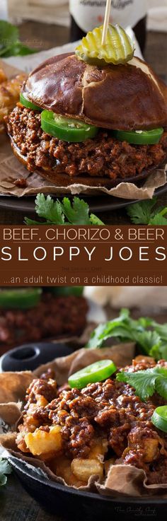 beef, chorizo and beer sloppy joes are an adult twist on a childhood classic