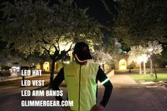 Rogue Runner LED runner's vest Led Hat, Battery Pack, Arm Band, Rain Jacket