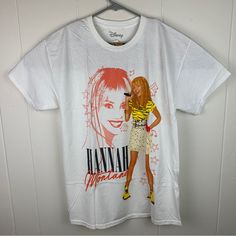 Size Adult Unisex Medium New With Tags Perfect For Any Disney Fan B Hannah Montana Shirt, Montana Shirt, Hannah Montana, Disney Fan, Disney Tops, Retro Style, Montana, Retro Fashion, Color White