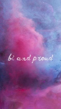 the words b and p are written in white letters on a blue, pink and purple background