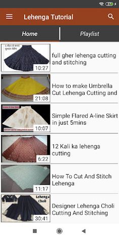 App contains different patterns of Latest Lehenga Cutting And Stitching Videos. Beauty Apps, Half Sarees