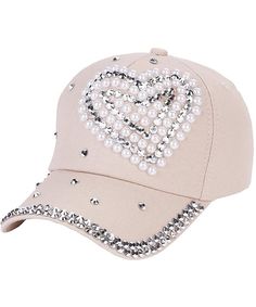 Walking Outdoors, Rhinestone Denim, Denim Baseball Cap, Cute Caps, Painted Hats, Girl Lifestyle