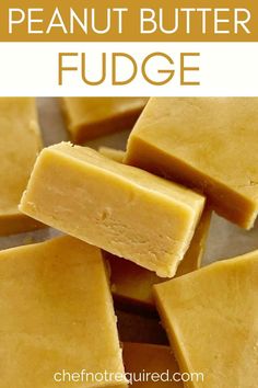 pieces of yellow fudge sitting on top of a table