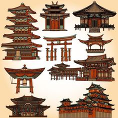 Edo Castle, Japanese Buildings, Japanese Shrine, Japan Architecture, Japanese Temple, Architecture Drawing Art