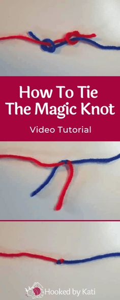 how to tie the magic knot with red, white and blue yarn for an ornament